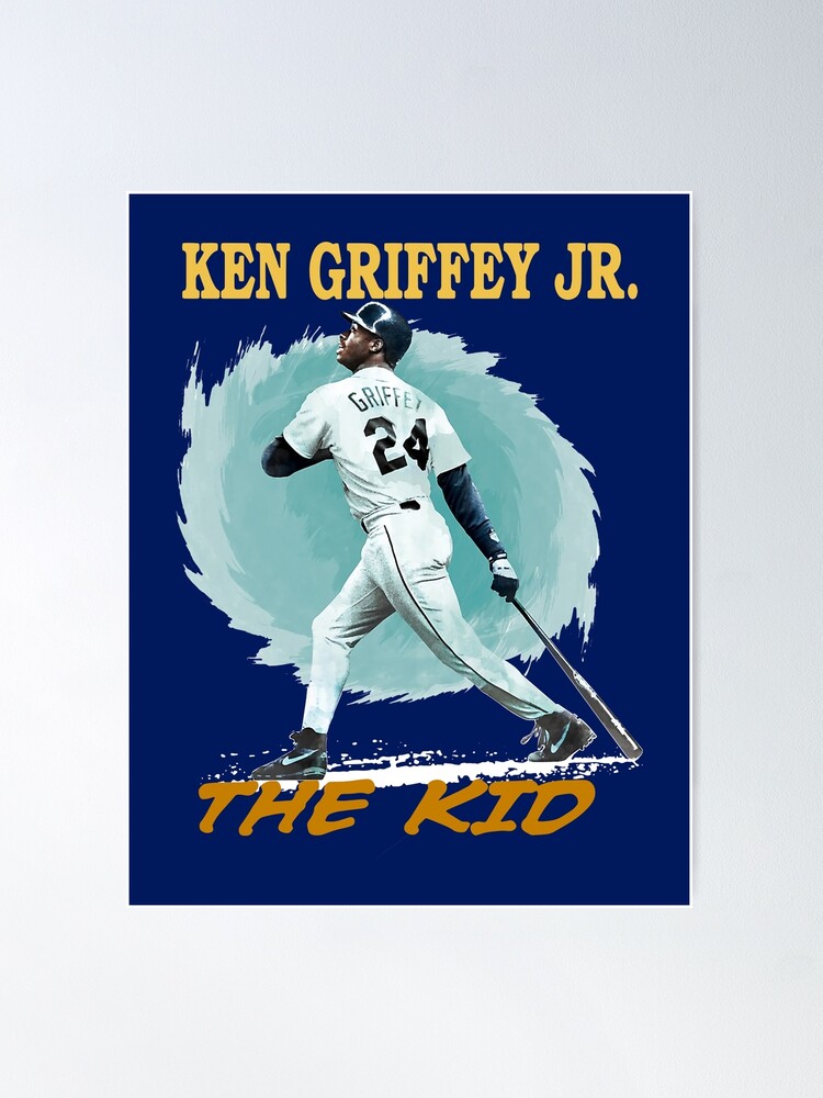 Ken Griffey Jr White Charcoal on Black Paper Limited Edition 