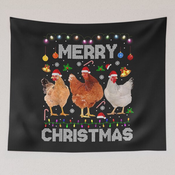 Item preview, Merry Christmas Chicken Shirt Santa Hat Lights Xmas Funny designed and sold by virnmjan.