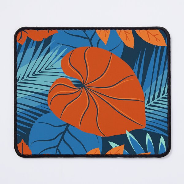 Item preview, Retro Rainforest Leaf Pattern, Blue and Brown Leaf Design designed and sold by Peter Stawicki.
