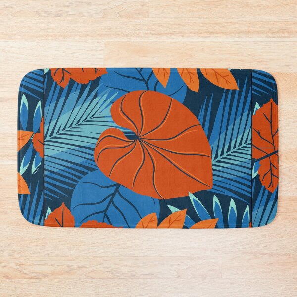 Item preview, Retro Rainforest Leaf Pattern, Blue and Brown Leaf Design designed and sold by Peter Stawicki.