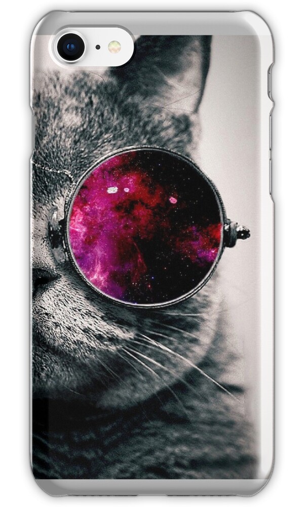 "Space Glasses Cat" iPhone Cases & Skins by Puff Puff Pass Redbubble