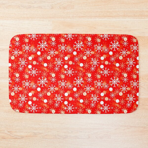 Item preview, White Christmas Snowflakes on a Festive Red Background designed and sold by GreenCarbon2112.