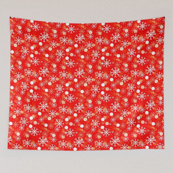 Item preview, White Christmas Snowflakes on a Festive Red Background designed and sold by GreenCarbon2112.