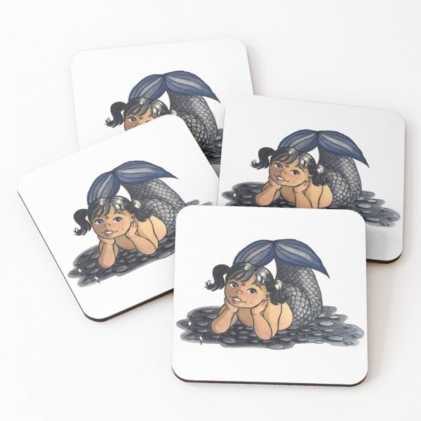 Item preview, Little Mermaid on an Obsidian Beach designed and sold by knmcgonigal.