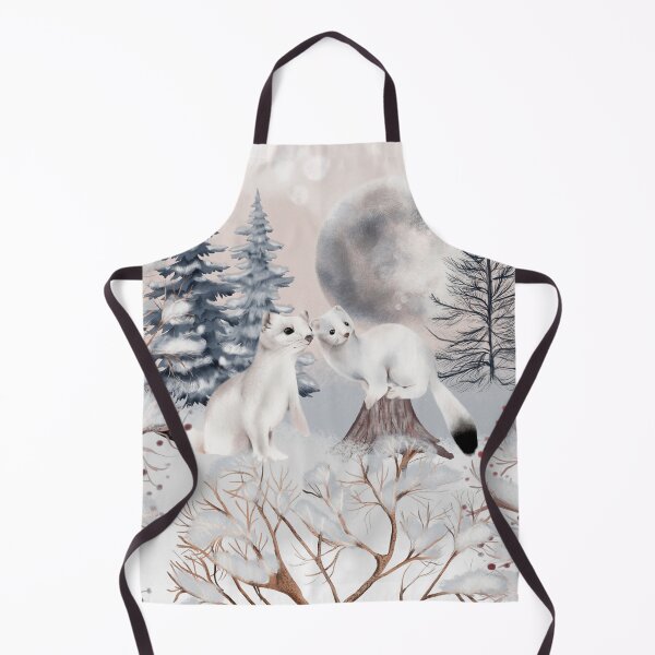 Item preview, Beautiful Snow Weasels in a Winter Paradise. Soft, cool and serene. designed and sold by Orianah.