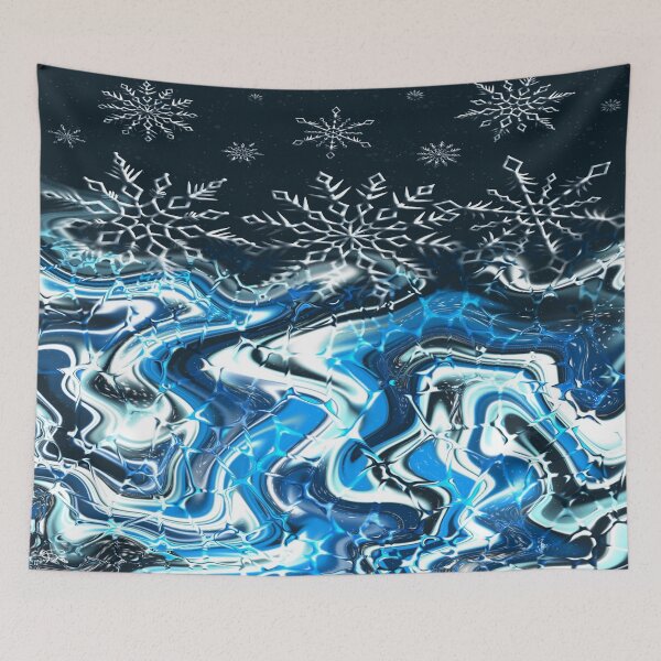 Item preview, Melting Snowflakes, digital fluid pour with cells designed and sold by MayGreenAbgrall.