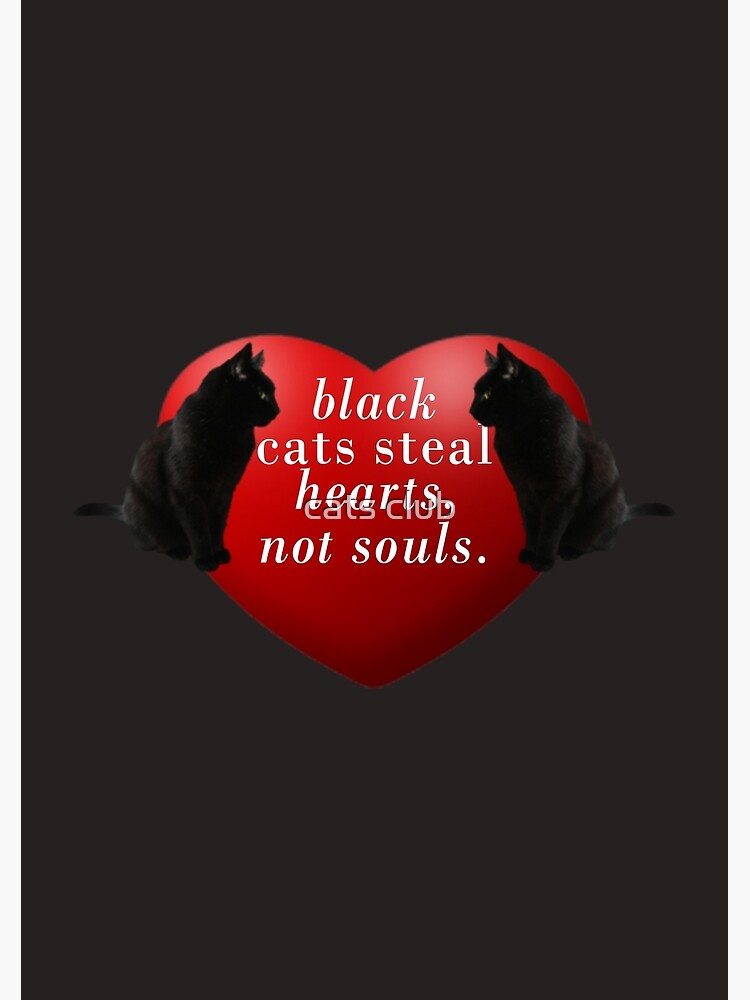"BLACK CATS STEAL HEARTS NOT SOULS" Poster for Sale by swipewire