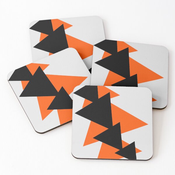 Item preview, Aesthetic Orange and Black Minimalistic Triangles  designed and sold by NECHSTORE.