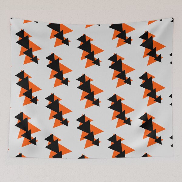 Item preview, Aesthetic Orange and Black Minimalistic Triangles  designed and sold by NECHSTORE.