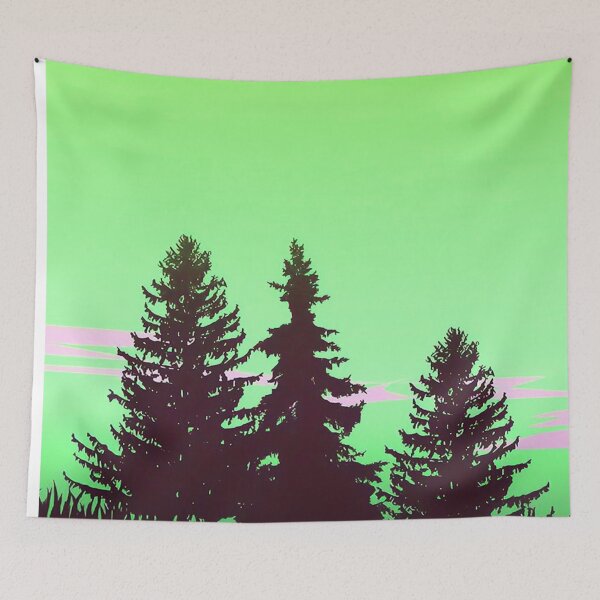 Item preview, Pine Trees & Jade Skies Minimalist Artwork designed and sold by NexusArts.