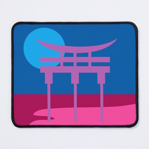 Item preview, Japanese Torii Gate Landscape Bi. Bisexual Pride designed and sold by Subtle Pride Shop.