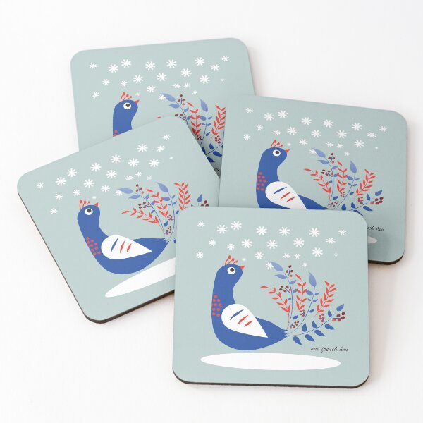 Item preview, One French Hen - white designed and sold by FlowerCloud.