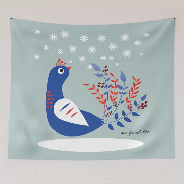 Item preview, One French Hen - white designed and sold by FlowerCloud.