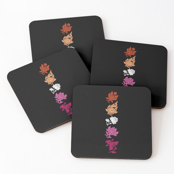 Aperçu de l'œuvre Art floral asiatique. Fierté lesbienne créée et vendue par Subtle Pride Shop.