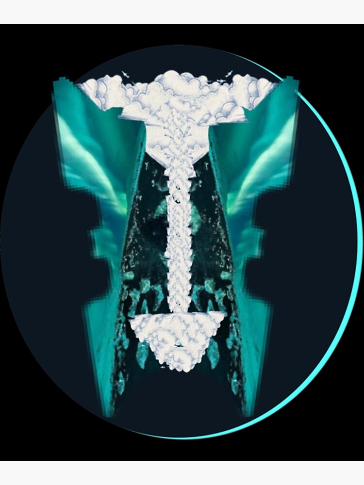 &ldquo;geometric ocean line art sun moon landscape " Poster for Sale by