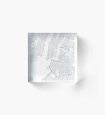New York Minimalist Map Acrylic Block
