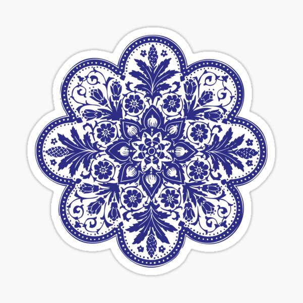 Item preview, Floral Lace Doily Design| Flowers | Vintage Style | Navy Blue and White | designed and sold by EclecticAtHeART.