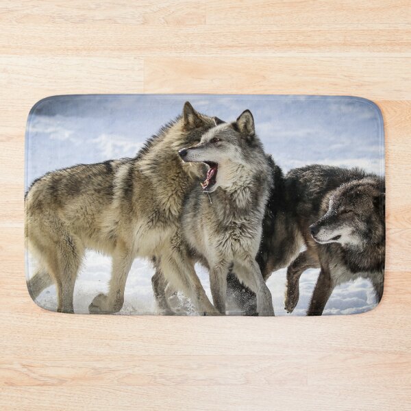 Item preview, Wolf pack playing in snow designed and sold by Maddie4Real.