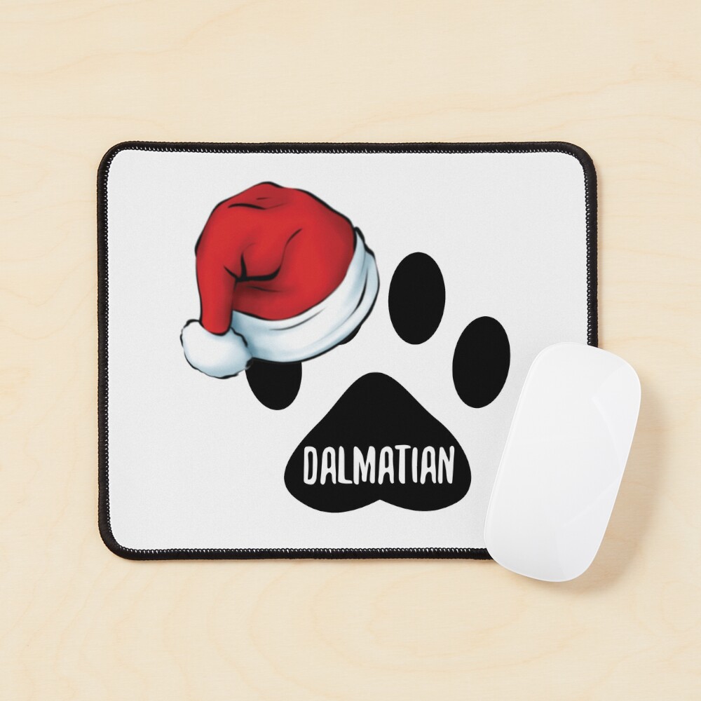 Christmas Dalmatian Paw Print Seal Mouse Pad