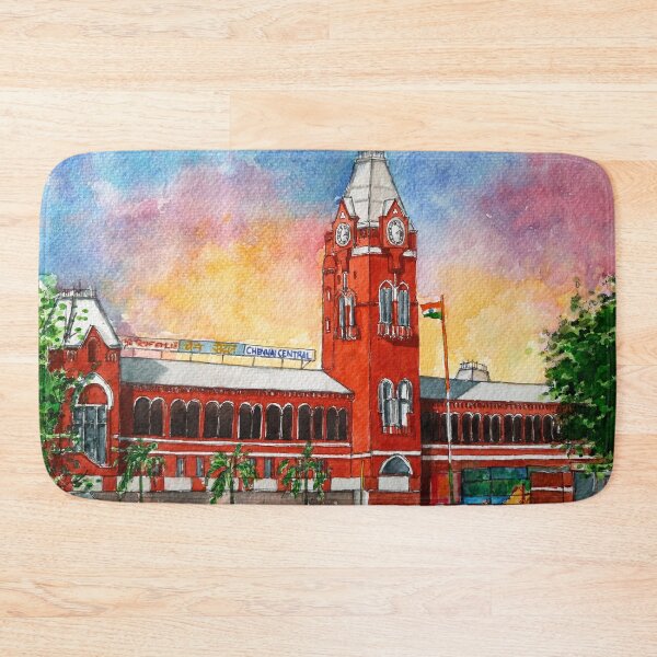 Item preview, Puratchi Thalaivar Dr. M.G. Ramachandran Central Railway Station AKA Chennai Central Railway Station, India designed and sold by UrbanSageArt.