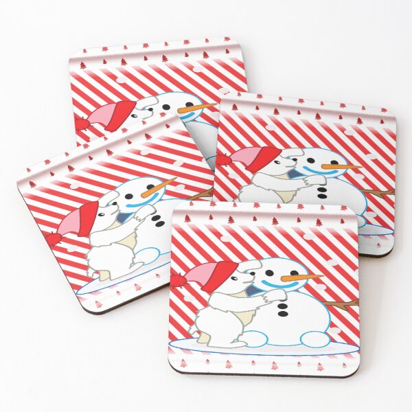 Item preview, Seasons Greetings Polar Bear with Snowman #2 designed and sold by Junior's Digital Designs.