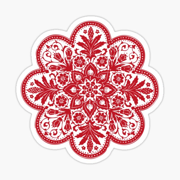 Item preview, Floral Lace Doily Design| Flowers | Vintage Style | Red and White | designed and sold by EclecticAtHeART.