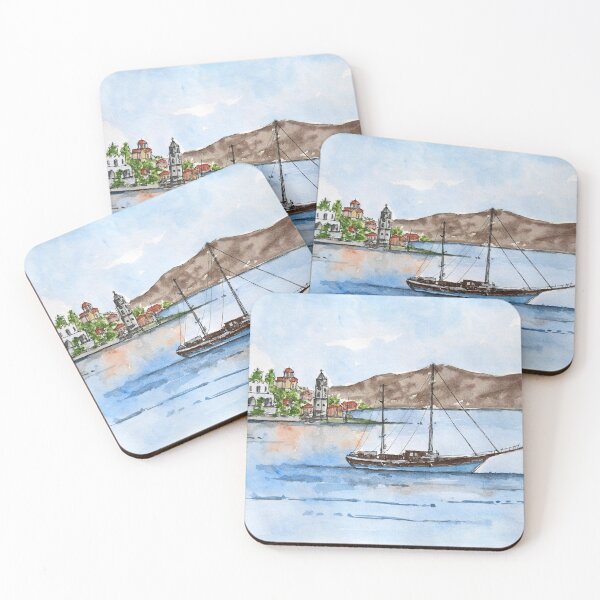 Item preview, Coast of Symi, Greece designed and sold by UrbanSageArt.