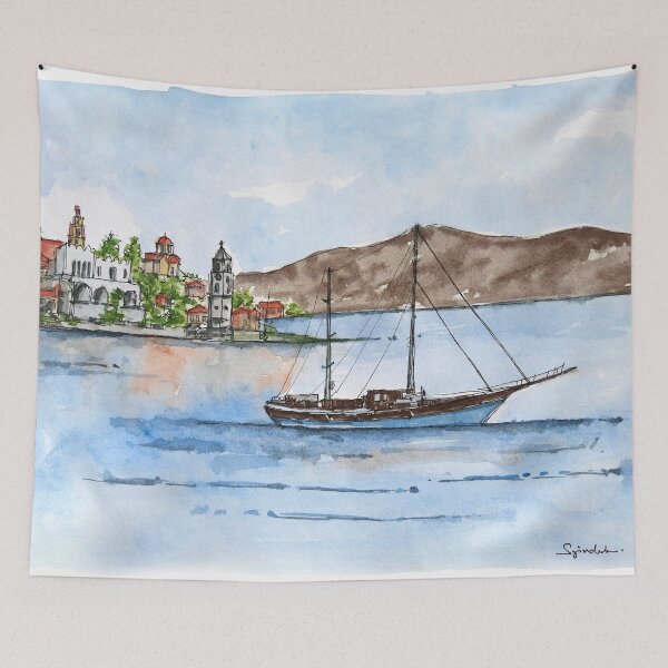 Item preview, Coast of Symi, Greece designed and sold by UrbanSageArt.
