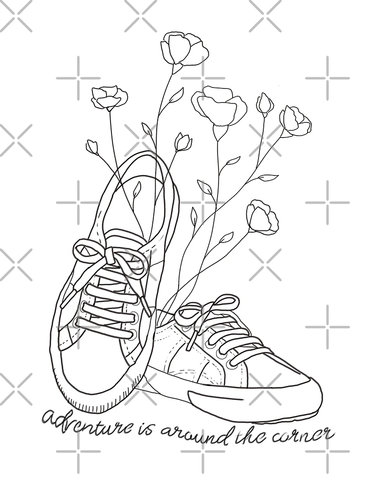 Shoes art with flowers Art Print for Sale by Mayarart Redbubble