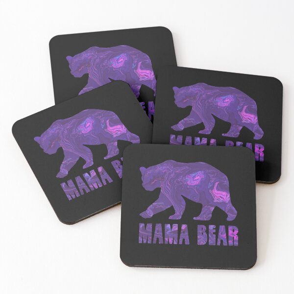 Item preview, Mama Bear Silhouette Purple Marble Abstract  designed and sold by AMSonArt.