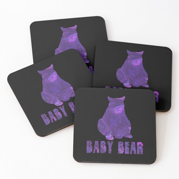 Item preview, Baby Bear Silhouette Purple Marble Abstract  designed and sold by AMSonArt.