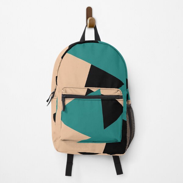 Item preview, Nature Tan, Deep Turquoise and Black Triangle Blocks designed and sold by NECHSTORE.