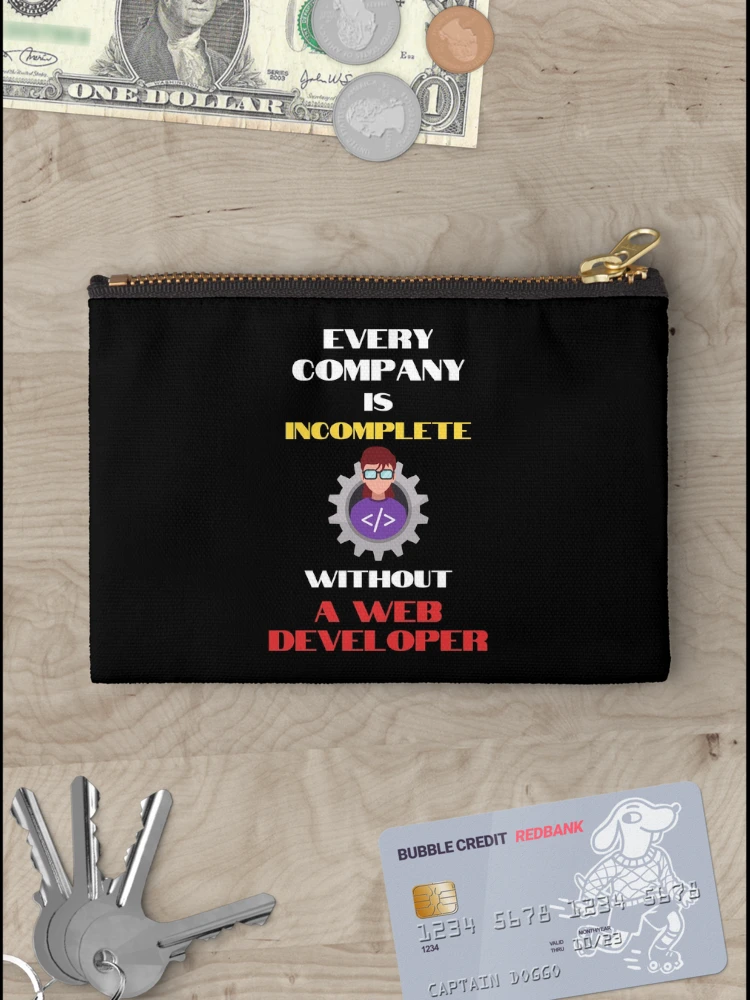 Thumbnail 3 of 4, Zipper Pouch, Web Developer Community designed and sold by theredsharp.