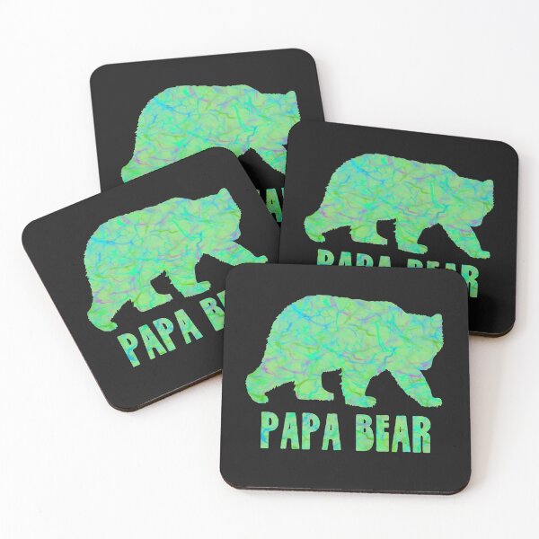 Item preview, Papa Bear Silhouette Green Water Abstract  designed and sold by AMSonArt.