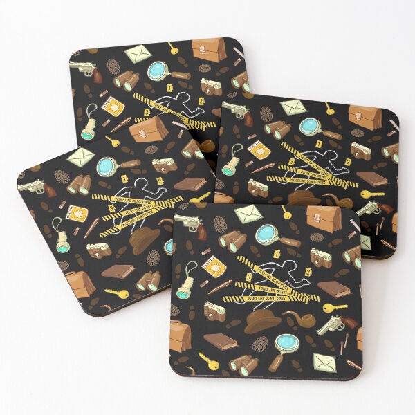 Item preview, Crime Novel Detective Icons Patterns designed and sold by Happy Puppy Print On Demand.