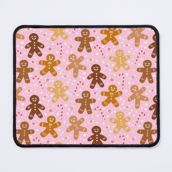 Item preview, Happy Gingerbread Men - Candy Cane Pink designed and sold by Lizzie Scott.