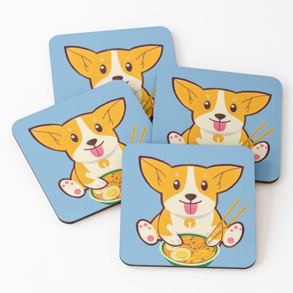 Item preview, Corgi Eating Ramen Cute Kawaii Noodles designed and sold by Leo Bennett.