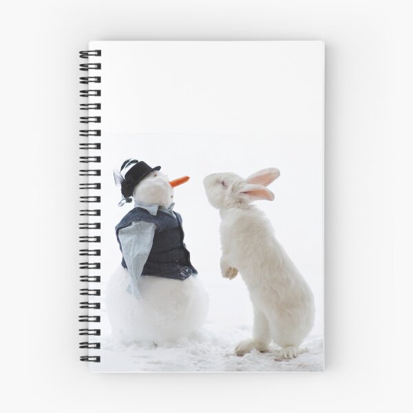 Item preview, White rabbit and snowman in Winter. designed and sold by Maddie4Real.