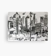 Rapid Sketch of Flinders Street, Melbourne Canvas Print