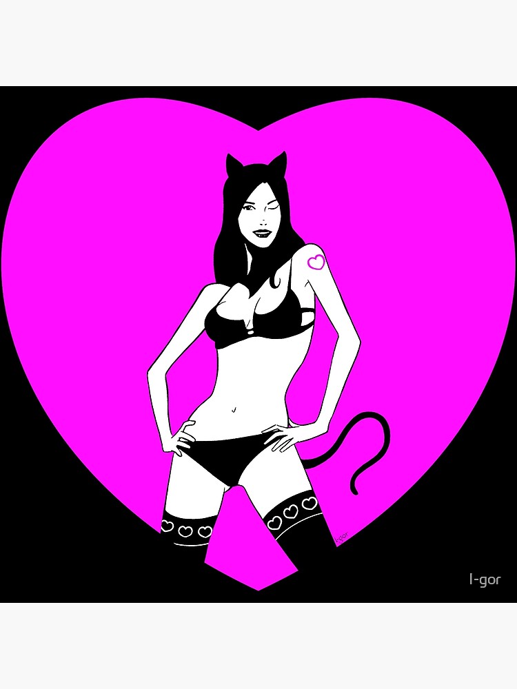 Sexy Cat Girl Poster By I Gor Redbubble