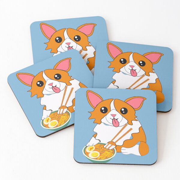 Item preview, Corgi Eating Ramen Cute Kawaii Noodles designed and sold by Leo Bennett.