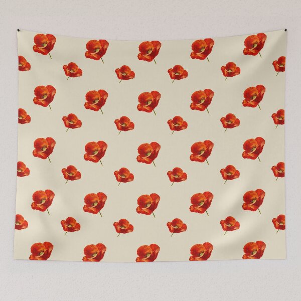 Item preview, Red Poppy Flowers Pattern  designed and sold by Printedarts.