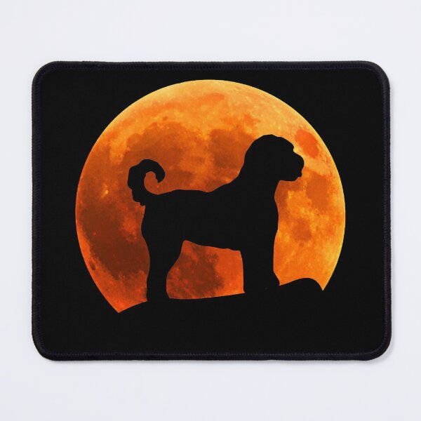 Item preview, labradoodle Dog Silhouette in moon gift designed and sold by alaechamlal.