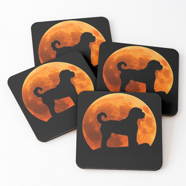 Item preview, labradoodle Dog Silhouette in moon gift designed and sold by alaechamlal.