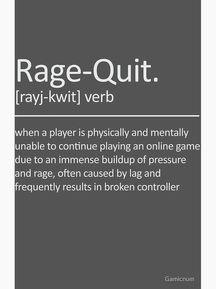 Funny Rage quit Gaming quote/Designs meme  Pin for Sale by Gamicnum