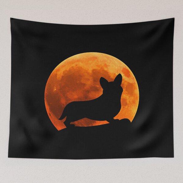Item preview, corgi Dog Silhouette in moon gift designed and sold by alaechamlal.