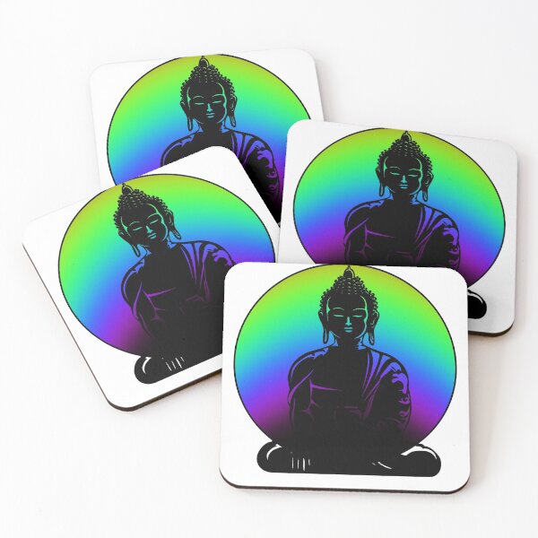 Item preview, Buddha Zen Meditation Rainbow Lotus Round designed and sold by jmc-aas.