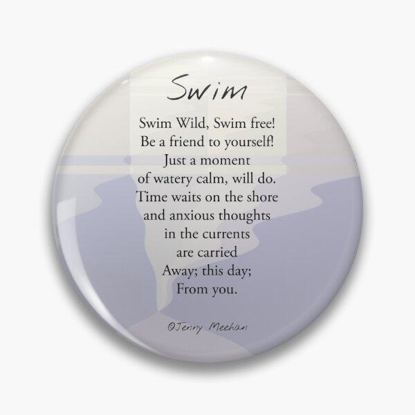 Item preview, Swim Wild Swim Free Poem Artist Poet Jenny Meehan  designed and sold by Jenny Meehan Art Prints and Patterns  .