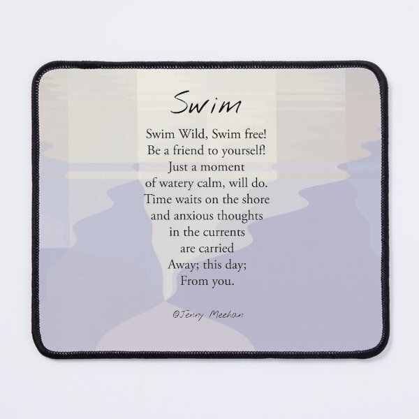 Item preview, Swim Wild Swim Free Poem Artist Poet Jenny Meehan  designed and sold by Jenny Meehan Art Prints and Patterns  .