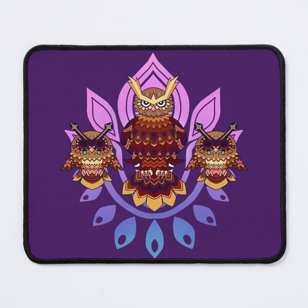 Fancy Designer Owl and Owlets Mouse Pad